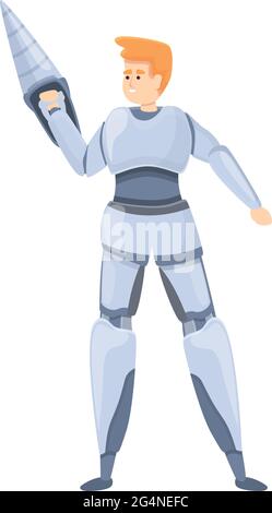 Icône exosquelette solide. Dessin animé d'une icône vectorielle Exosquelette solide pour la conception de sites Web isolée sur fond blanc Illustration de Vecteur