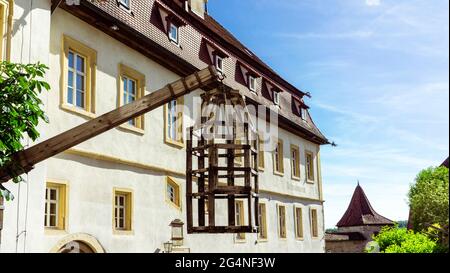 Rothenburg ob der Tauber Franconia/Allemagne: Musée criminel avec cage Banque D'Images