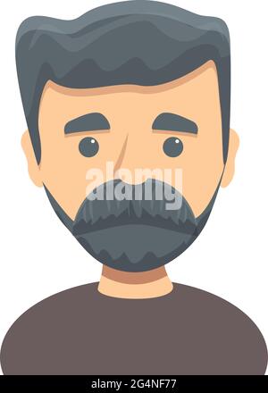 Icône homme barbu. Dessin animé de l'icône de vecteur homme barbu mignon pour le web design isolé sur fond blanc Illustration de Vecteur