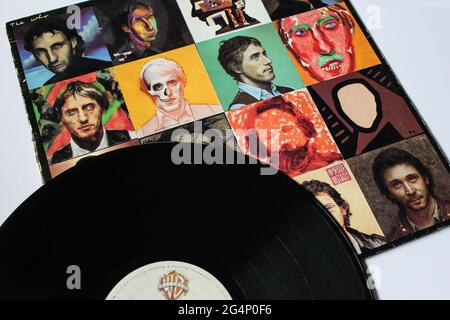 English Rock and Hard Rock band, l'album de musique de l'OMS sur disque vinyle LP. Intitulé: Couverture d'album de danse de visage Banque D'Images