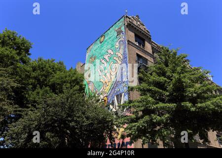 Murale sur le côté de l'immeuble Bronx, New York Banque D'Images