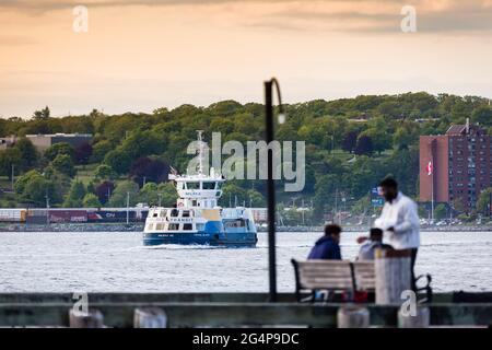 Le plus vieux traversier d'Amérique du Nord transportant des personnes de Dartmouth à Halifax, en Nouvelle-Écosse, au Canada, vu du port de Halifax. Banque D'Images