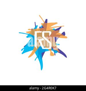 Lettre logo RS Alphabet icône symbole vectoriel Banque D'Images