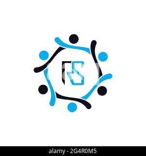 Lettre logo RS Alphabet icône symbole vectoriel Banque D'Images