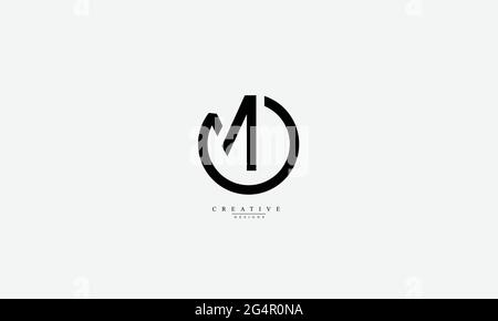 Lettres de l'alphabet initiales Monogram logo Mo OM M O Illustration de Vecteur