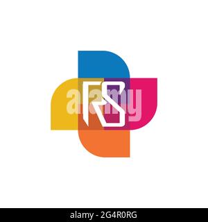 Lettre logo RS Alphabet icône symbole vectoriel Banque D'Images