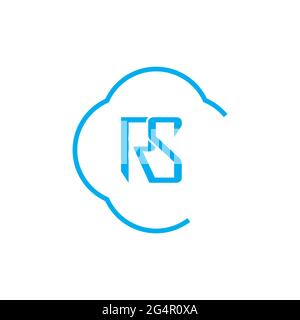 Lettre logo RS Alphabet icône symbole vectoriel Banque D'Images