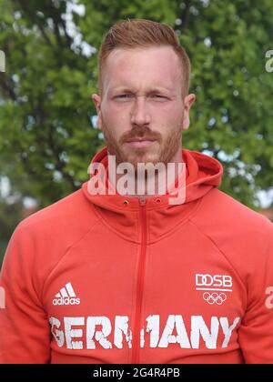 Allemand Discus Thrower Christoph Harting SCC Berlin au Schönebecker Solecup 2021 Banque D'Images