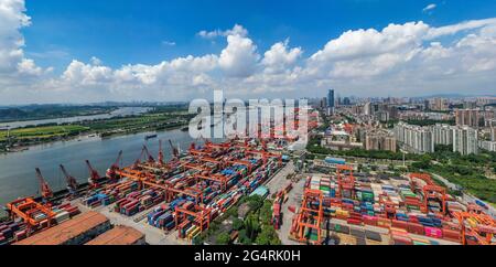 Port huangpu Guangzhou dans la province du Guangdong Banque D'Images