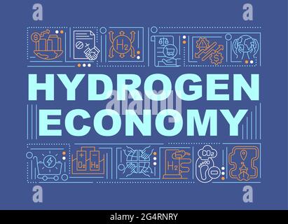 Bannière de concepts de mot d'économie d'hydrogène Illustration de Vecteur