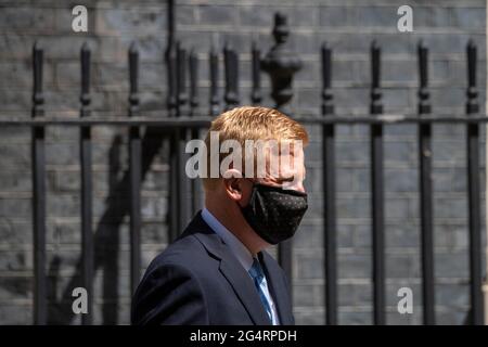 Londres, Royaume-Uni. 23 juin 2021. Oliver Dowden, secrétaire à la Culture, quitte 10 Downing Street Londres crédit: Ian Davidson/Alay Live News Banque D'Images