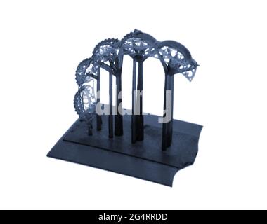 Objets imprimés par une imprimante 3d isolés sur fond blanc Banque D'Images