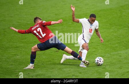 Londres, Royaume-Uni. 22 juin 2021 - Angleterre / Ecosse - UEFA Euro 2020 Groupe D Match - Wembley - Londres le Raheem Sterling d'Angleterre pendant le match de l'Euro 2020 contre la République tchèque. Crédit photo : © Mark pain / Alamy Live News Banque D'Images