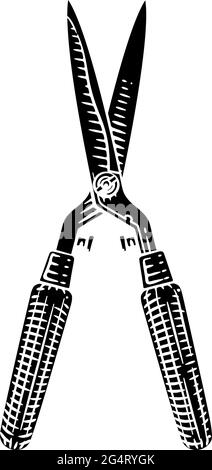 Taille-haies pour outils de jardin taille-haies coupe de bois Illustration de Vecteur