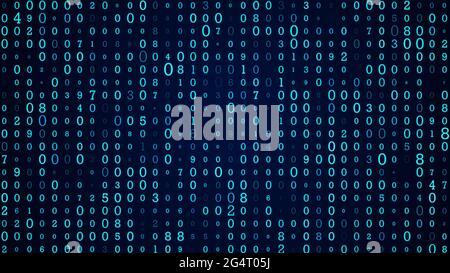 Arrière-plan de la matrice abstraite. Cyberespace numérique avec flux de données. Visualisation des Big Data. Illustration de la technologie bleue. Rendu 3D. Banque D'Images
