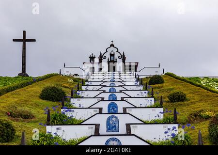 Vila Franca do Campo, Portugal, Ermida de Nossa Senhora da Paz. Chapelle notre Dame de la paix à Sao Miguel, Açores. Chapelle notre Dame de la paix, Sao M. Banque D'Images