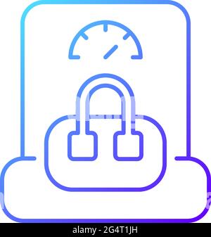Icône vecteur linéaire gradient de poids des bagages à main Illustration de Vecteur