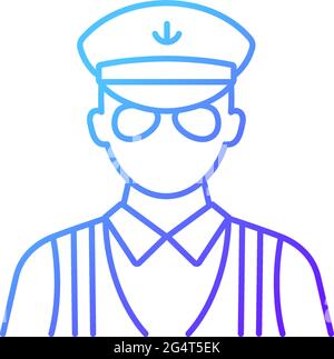 icône de vecteur linéaire de gradient de sécurité du navire de ruise Illustration de Vecteur