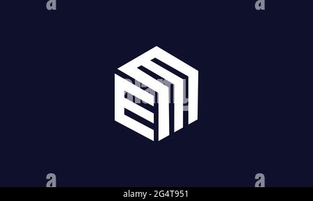 EM et ME E ou M lettre initiale Vector logo Design pour la marque Illustration de Vecteur