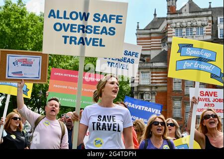 Londres, Royaume-Uni. 23 juin 2021. Travel Day of action, College Green, chambres du Parlement, Westminster, Londres. Crédit au Royaume-Uni : michael melia/Alay Live News Banque D'Images