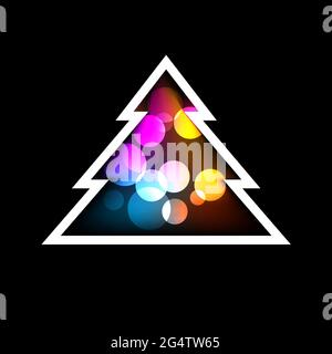 Carte de voeux arbre de Noël du nouvel an Illustration de Vecteur