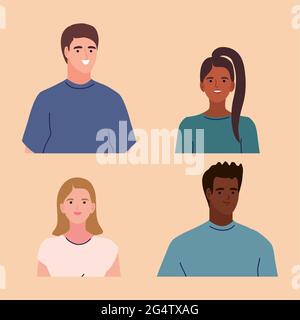 les personnages des jeunes Illustration de Vecteur