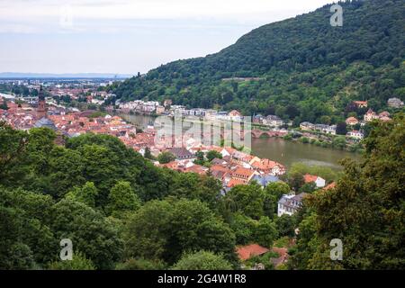 Vue aérienne de Heidelberg, Allemagne Banque D'Images