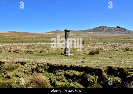 Le Charlotte Dymond Memorial sur Bodmin Moor. Banque D'Images