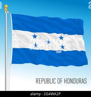 Drapeau national officiel du Honduras, pays d'amérique centrale, illustration vectorielle Illustration de Vecteur