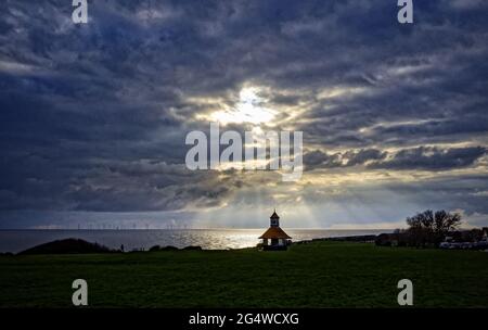 Coucher de soleil d'hiver, Frinton-on-Sea, Essex, Angleterre Banque D'Images
