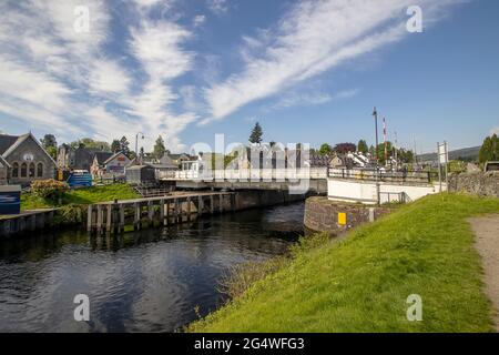 La ville de fort Augustus à l'extrémité sud du Loch Ness dans les Highlands écossais, Royaume-Uni Banque D'Images