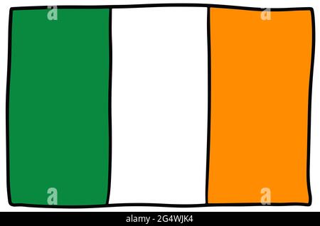 Irlande drapeau Doodle main dessin esquisse illustration vectorielle simple Illustration de Vecteur