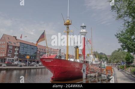 Emden, Musées-Feuerschiff 'Amrumbank Banque D'Images