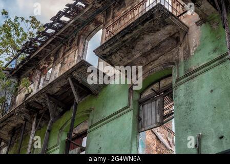 Maison en ruines dans la vieille ville de Panama, Panama Banque D'Images