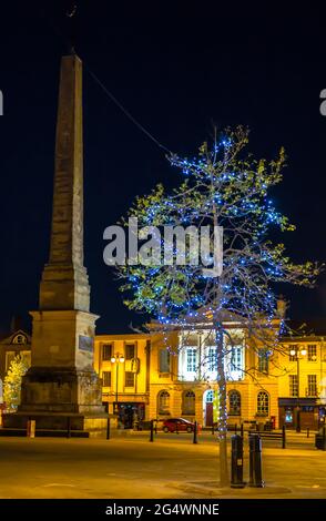 Ripon Marketplace la nuit Banque D'Images