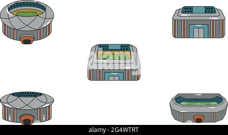 Ensemble d'icônes de stades 3D Illustration de Vecteur