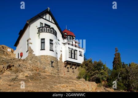 Lüderitz: Historique 'Goerke-Haus' à Bismarck Strasse, immeuble résidentiel de l'époque coloniale allemande, région de Karas, Namibie Banque D'Images