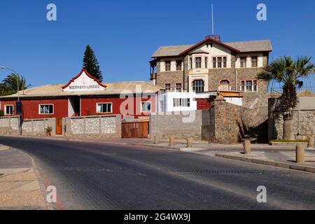 Lüderitz: Maison Woermann à Hafenstrasse, bâtiment de l'époque coloniale, région de Karas, Namibie Banque D'Images