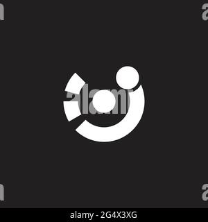 lettre j cercle points mouvement géométrique logo vecteur Illustration de Vecteur
