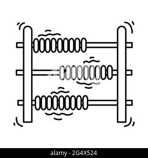 Aire de jeux enfants abacus,jouer,enfants,jardin d'enfants. Jeu d'icônes dessiné à la main, contour noir, icône de caniche, dessin d'icône de vecteur. Illustration de Vecteur