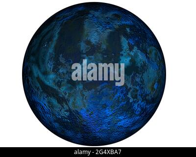 Image haute résolution numériquement créée de la planète Neptune isolée sur blanc. Banque D'Images