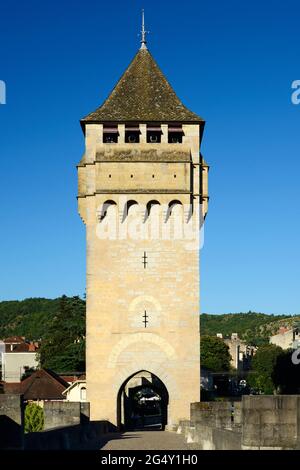 PONT DE VALENTRE, CAHORS, LOT (46) Banque D'Images