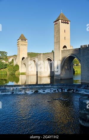 PONT DE VALENTRE, CAHORS, LOT (46) Banque D'Images