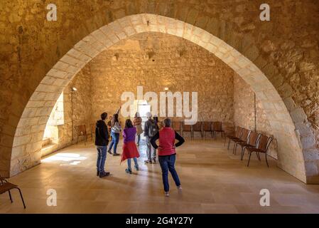 Chambre intérieure du donjon du château d'Ulldecona (Tarragone, Catalogne, Espagne) ESP: Sala Interior de la torre del homenaje del castillo de Ulldecona Banque D'Images