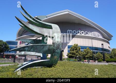 Une vue générale du Moda Centre, le mercredi 23 juin 2021, à Portland, L'arène accueille les Portland Trail Blazers. Banque D'Images