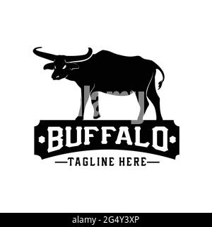 logo buffalo inspiré du design exclusif Illustration de Vecteur