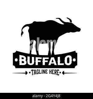 logo buffalo inspiré du design exclusif Illustration de Vecteur