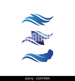 L'icône de l'onde de l'eau logo design illustration vectorielle Illustration de Vecteur
