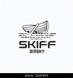 logo de skiff dériveur inspiration exclusive Illustration de Vecteur