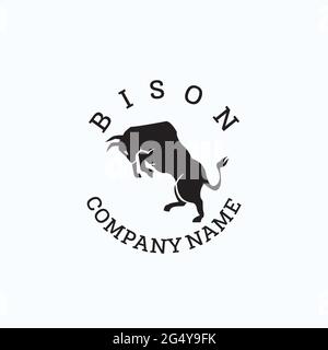 logo bison inspiré du design exclusif Illustration de Vecteur